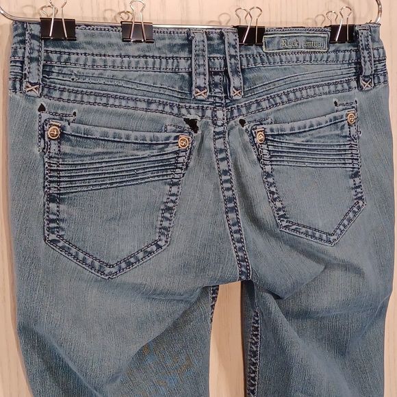 Rock Revival Gia Jeans Size 30 Low-Rise Distressed Thin Stretch Denim Light Wash - Picture 11 of 13